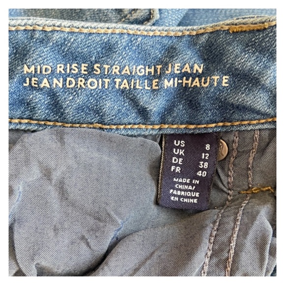 Lands End Mid Rise‎ 9” Straight Leg Jeans Medium Wash Denim Women’s Size 8 - Picture 6 of 13